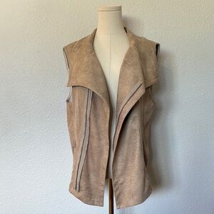 SW3 Bespoke Faux Suede Moto Style Tan Vest size Medium